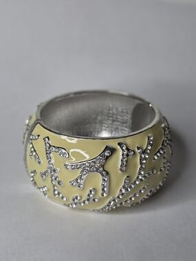 Sequin Nordstrom Modern remake Silver-Tone Cream enamel painted Bracelet